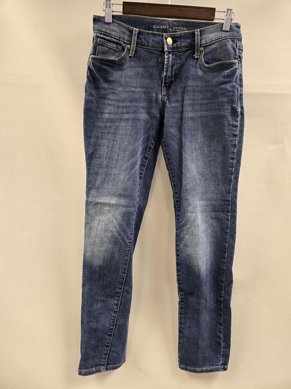 Old Navy Jeans Womens 2 Blue Medium Wash Straight Mid Rise Stretch Denim Pants